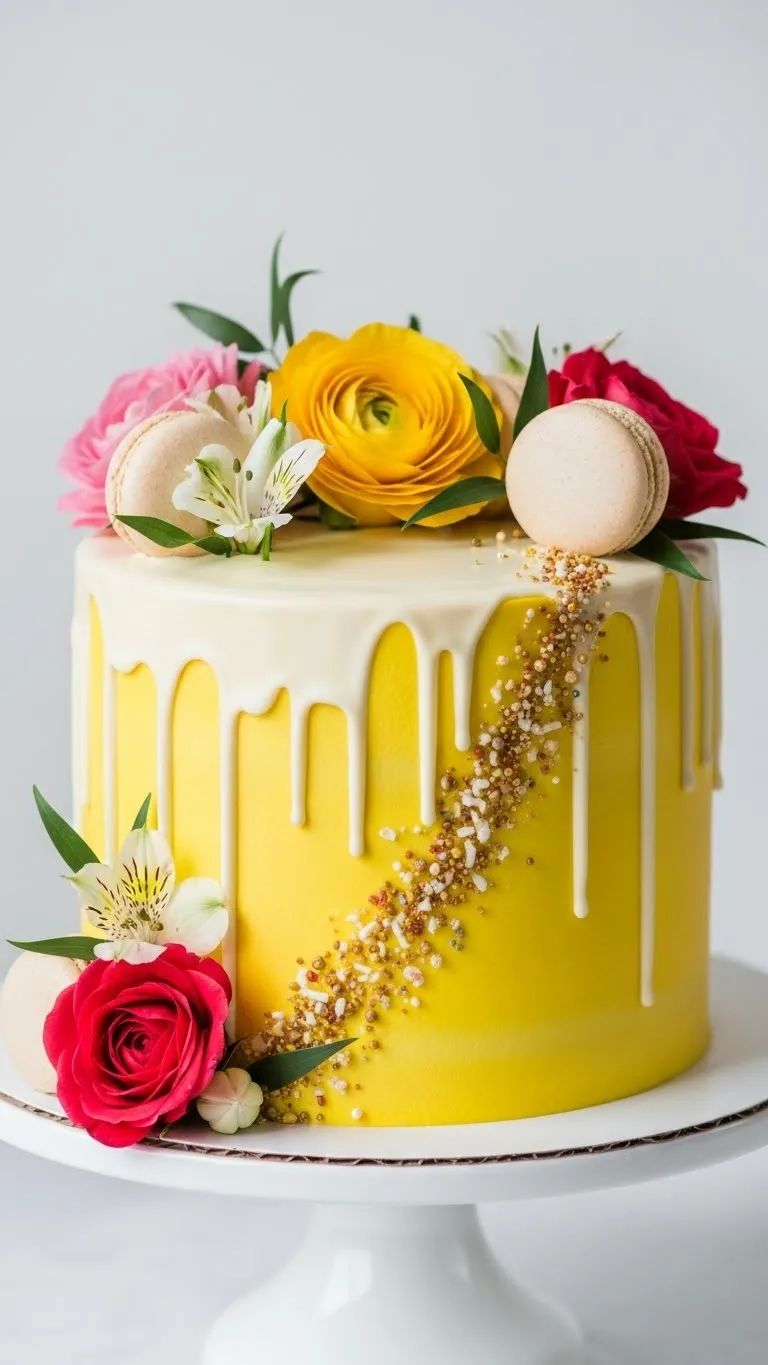 19. Yellow Monogram Cake 18. Yellow Drip Cake