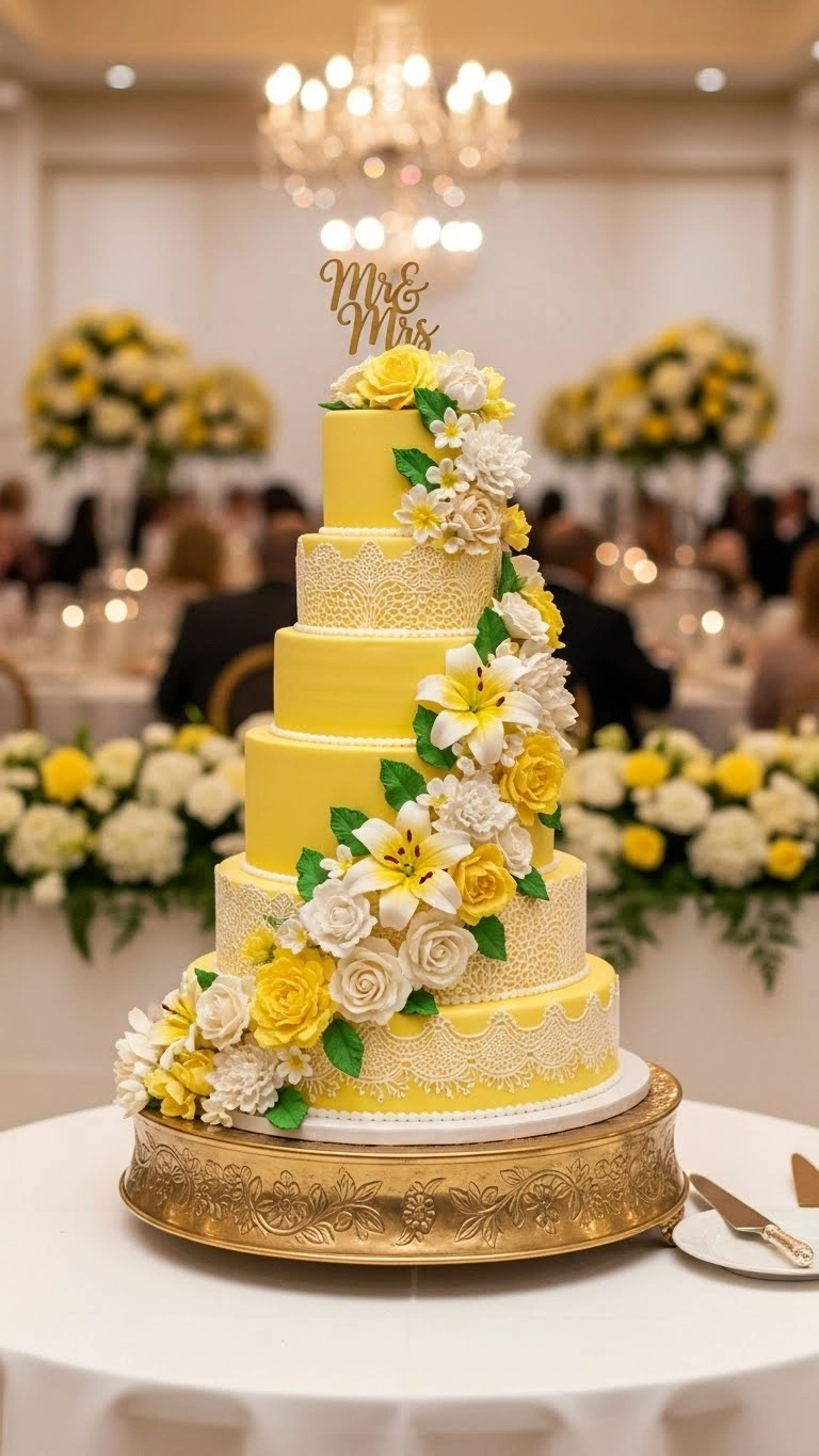 19. Yellow Monogram Cake Tips for Choosing the Perfect Yellow Wedding Cake