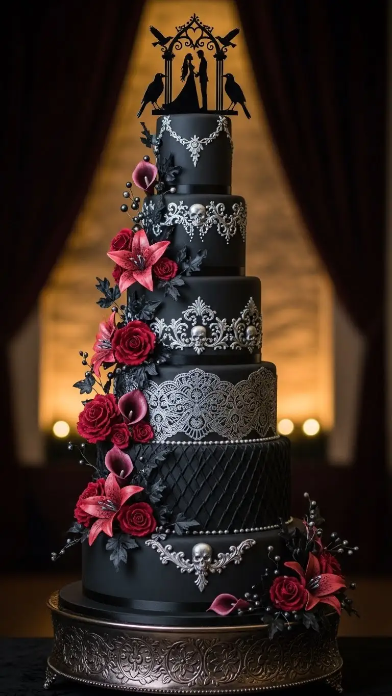 19. Yellow Monogram Cake Ordering the Perfect Gothic Wedding Cake