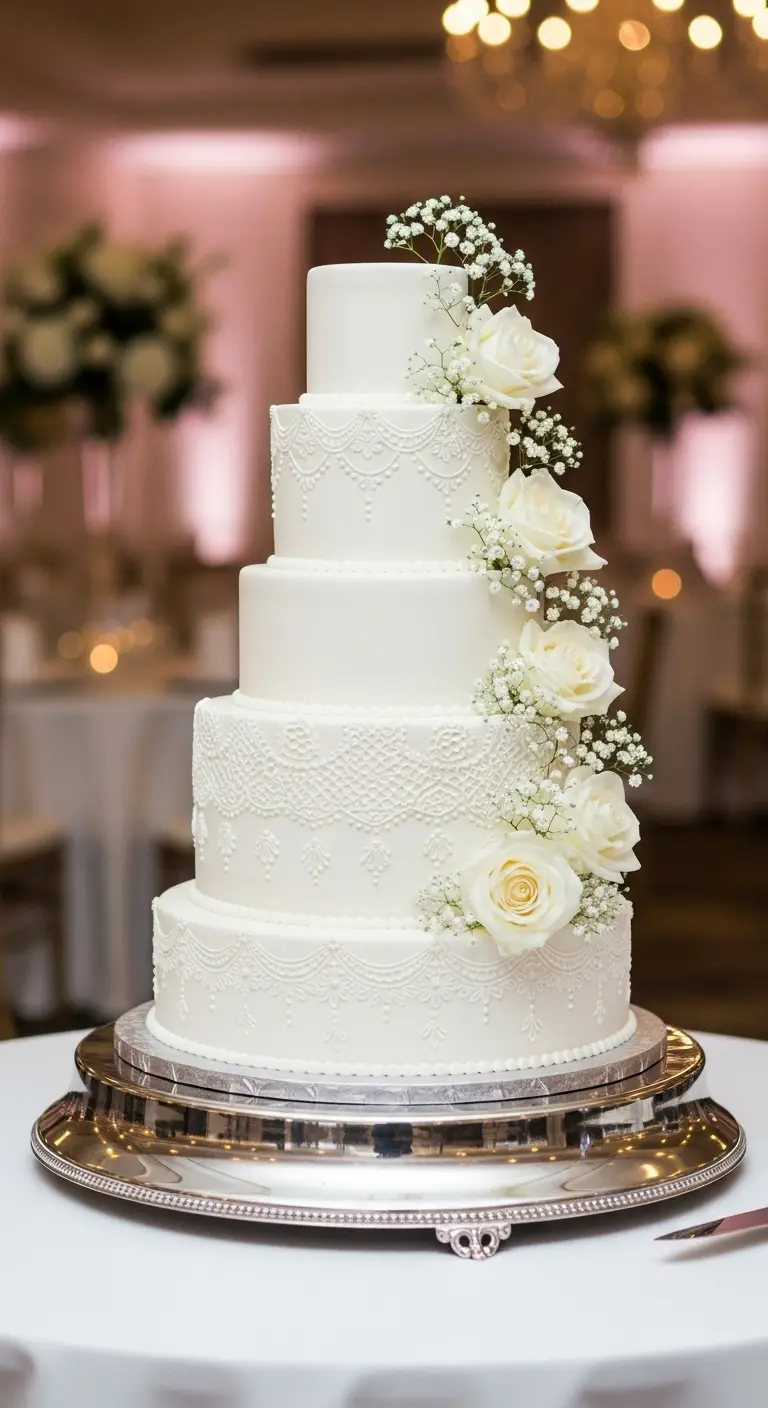 Neutral Ombre Wedding Cake Design Perfect Classic White Wedding Cake