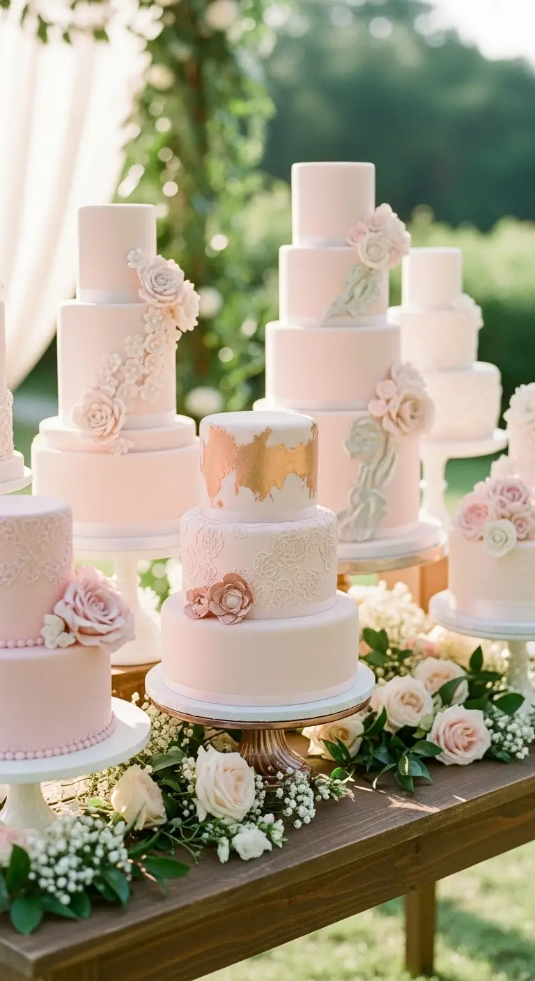 Neutral Ombre Wedding Cake Design Blush Pink Wedding Cakes