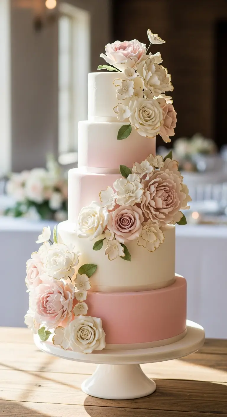 Neutral Ombre Wedding Cake Design Choosing the Perfect Shade of Blush for Your Wedding Cake