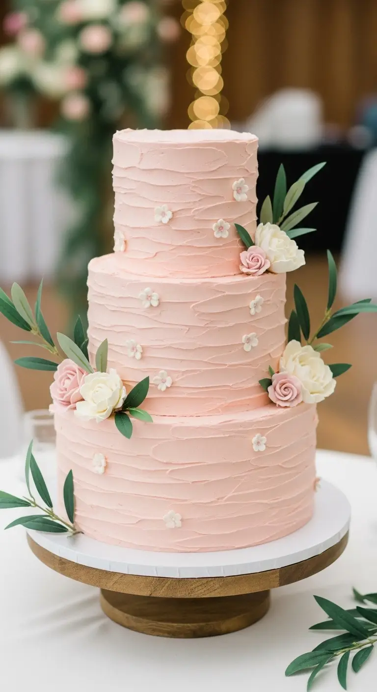 Neutral Ombre Wedding Cake Design 2. Blush Pink Ombre Wedding Cake for a Soft Romantic Look