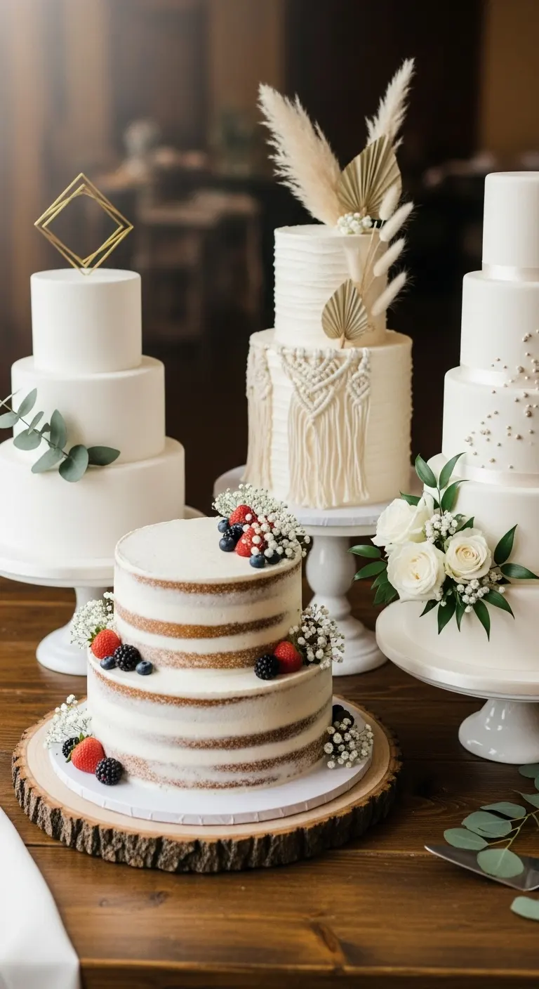 19. Yellow Monogram Cake Neutral Wedding Cake Designs