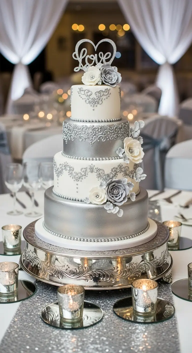 Neutral Ombre Wedding Cake Design Silver Wedding Cakes Transform Wedding