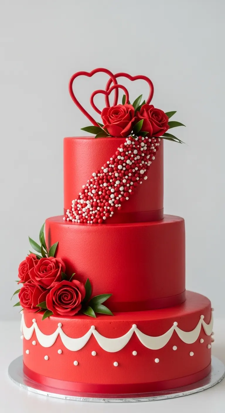 Neutral Ombre Wedding Cake Design Red Wedding Cake