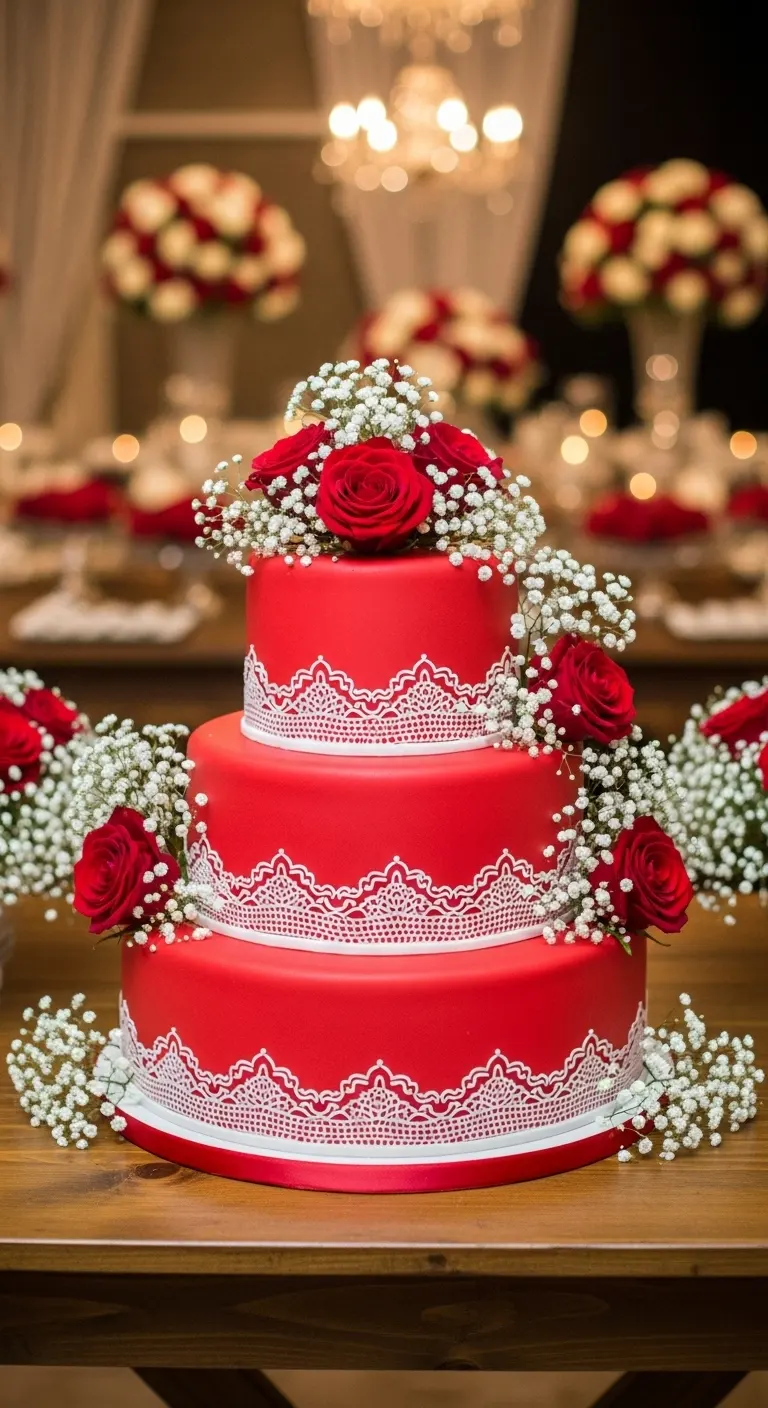 Neutral Ombre Wedding Cake Design Red Wedding Cake