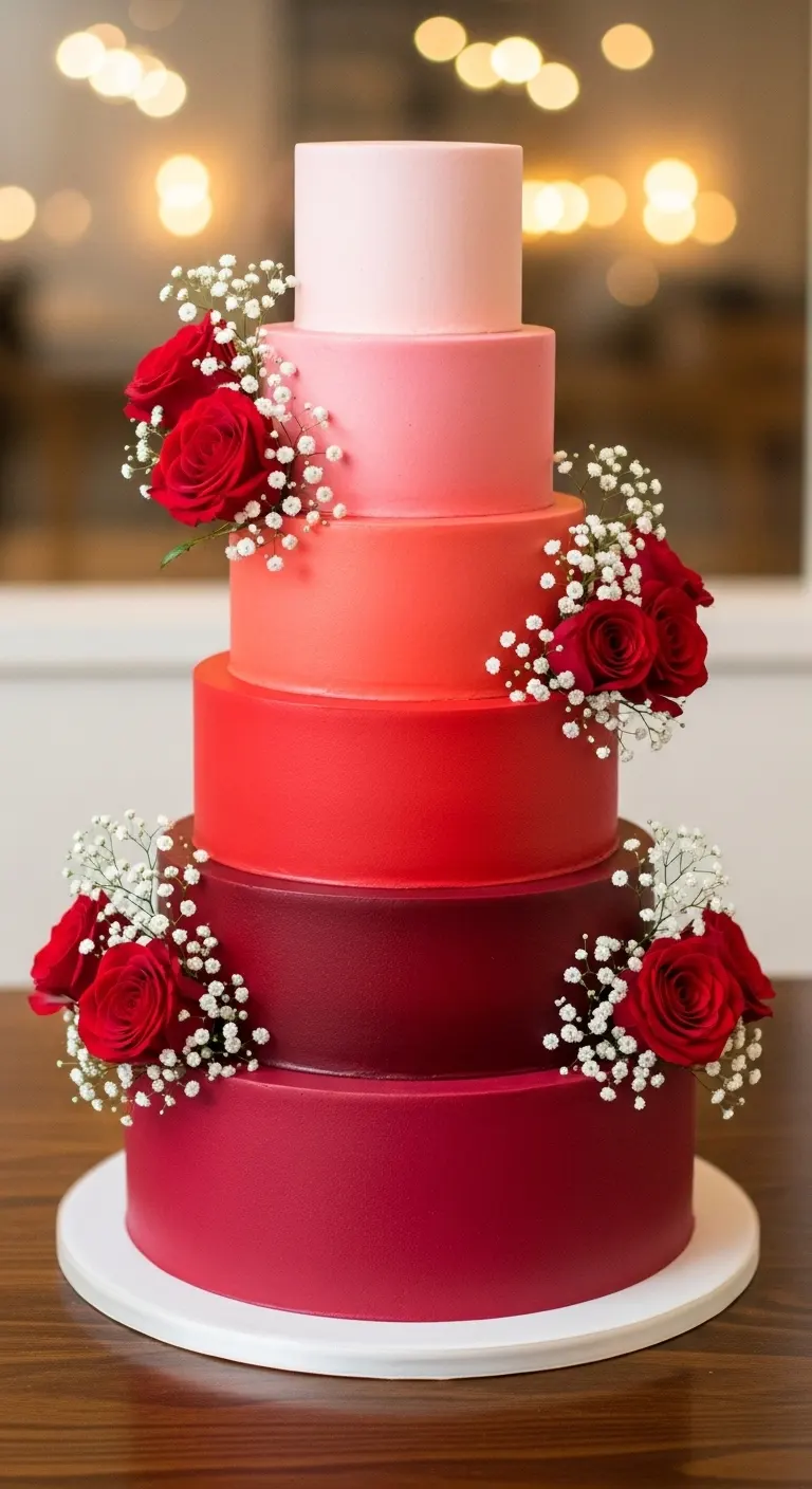 Neutral Ombre Wedding Cake Design Red Ombre Wedding Cake