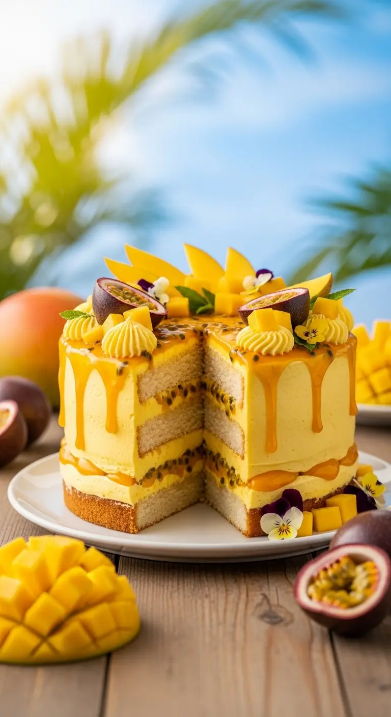 Neutral Ombre Wedding Cake Design Mango Passionfruit Layer Cake