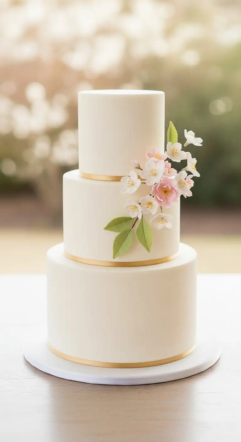 Neutral Ombre Wedding Cake Design Minimalist Elegant Spring Wedding Cake