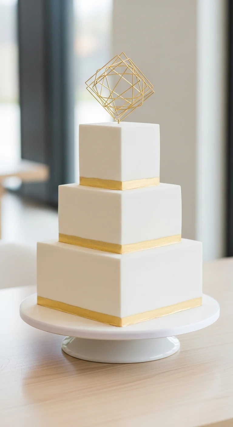 Neutral Ombre Wedding Cake Design Modern Minimalist Gold Wedding Cake Ideas