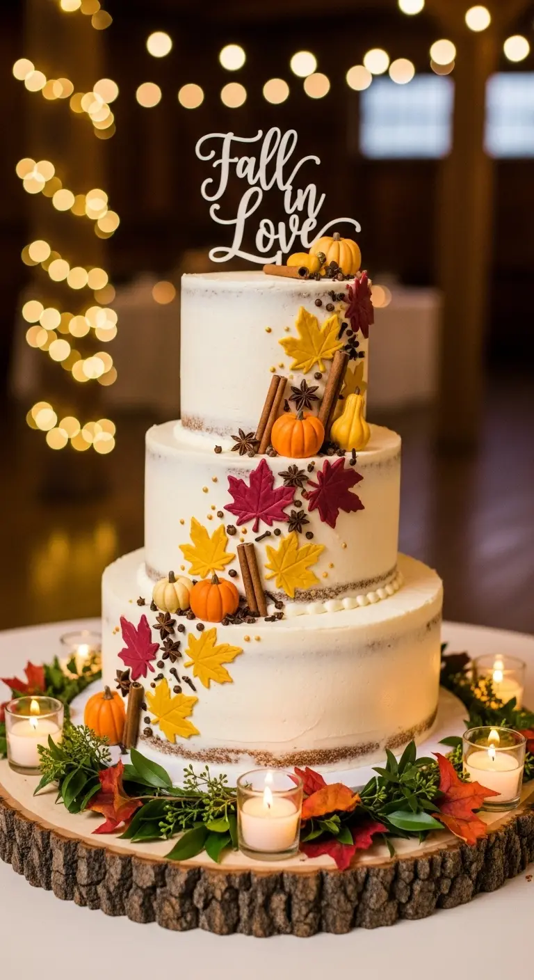 Neutral Ombre Wedding Cake Design Pumpkin Spice Layer Wedding Cake