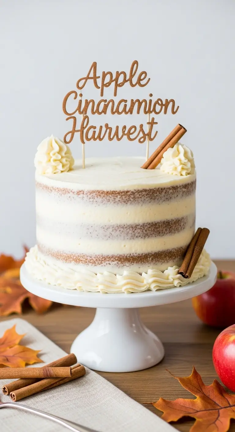 Neutral Ombre Wedding Cake Design Apple Cinnamon Harvest Wedding Cake