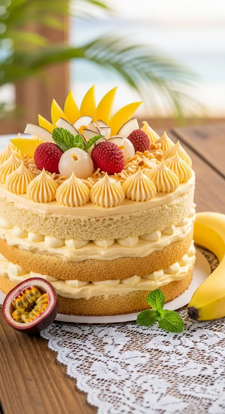 Neutral Ombre Wedding Cake Design Banana Cream Tropical Delight