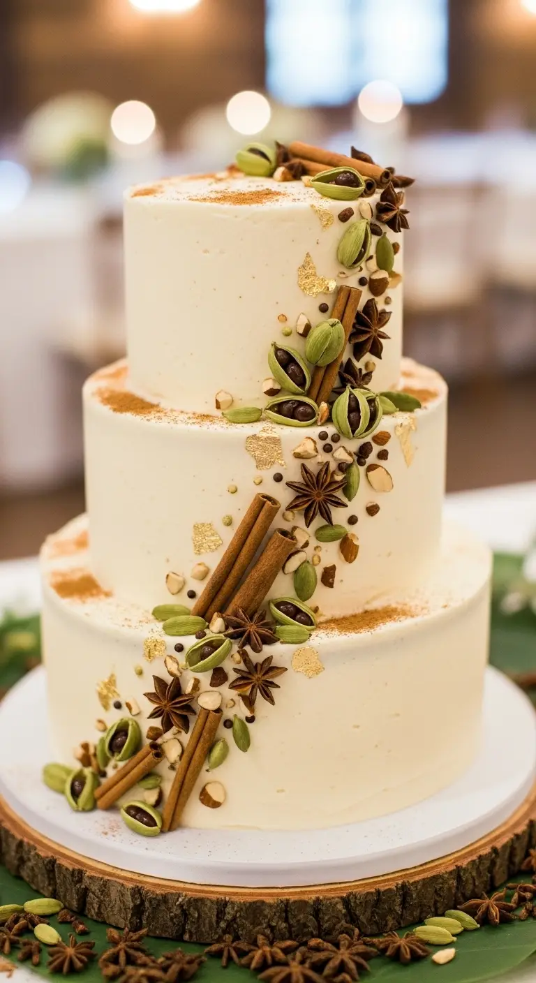 Neutral Ombre Wedding Cake Design Spiced Chai Latte Wedding Cake