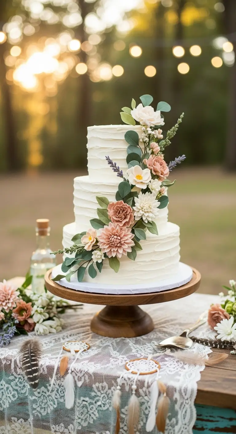 Neutral Ombre Wedding Cake Design Boho Wedding Cake Style for Your Celebration