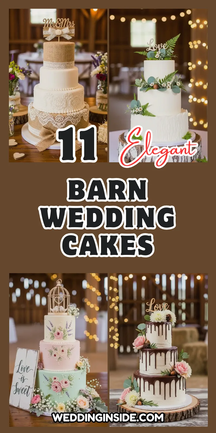 11 Barn Wedding Cake Ideas That Steal the Spotlight 2 Barn Wedding Cakes