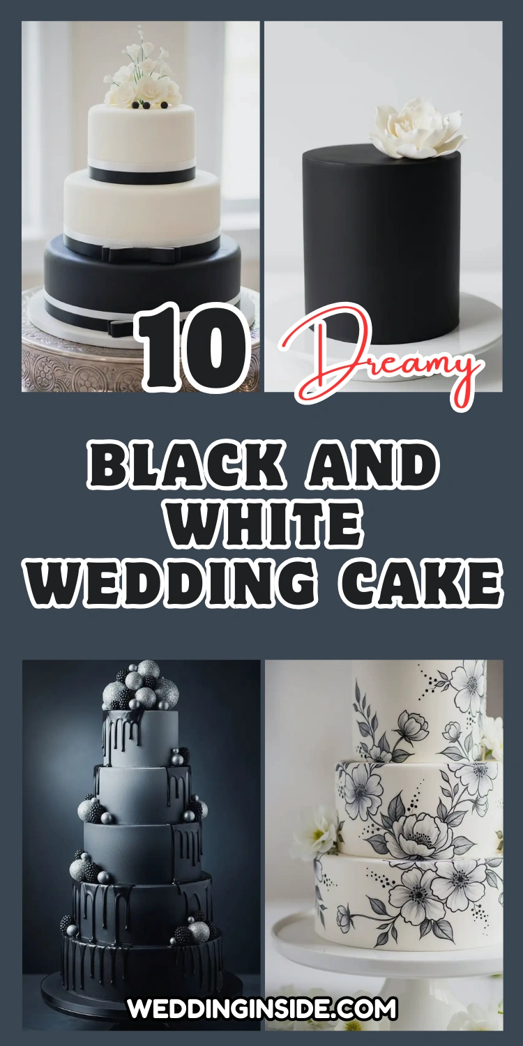Black and White Wedding Cake: 10 Ideas You’ll Love 2 Black and White Wedding Cake