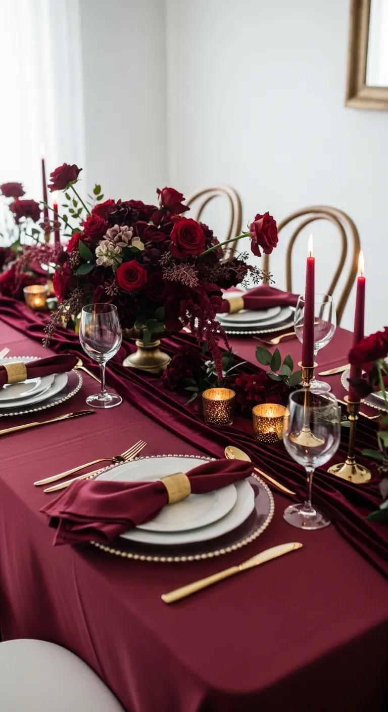 Burgundy Wedding Table Setting: 13 Ideas for Elegant Vibes 4 Key Elements for Creating a Cohesive Burgundy Table Setting