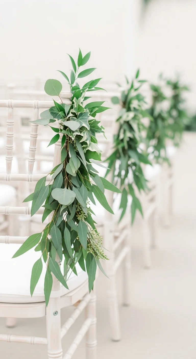 Wedding Chair Decor: 11 Ideas for a Beautiful Setup 3 Minimalist Greenery Garlands for a Natural Touch