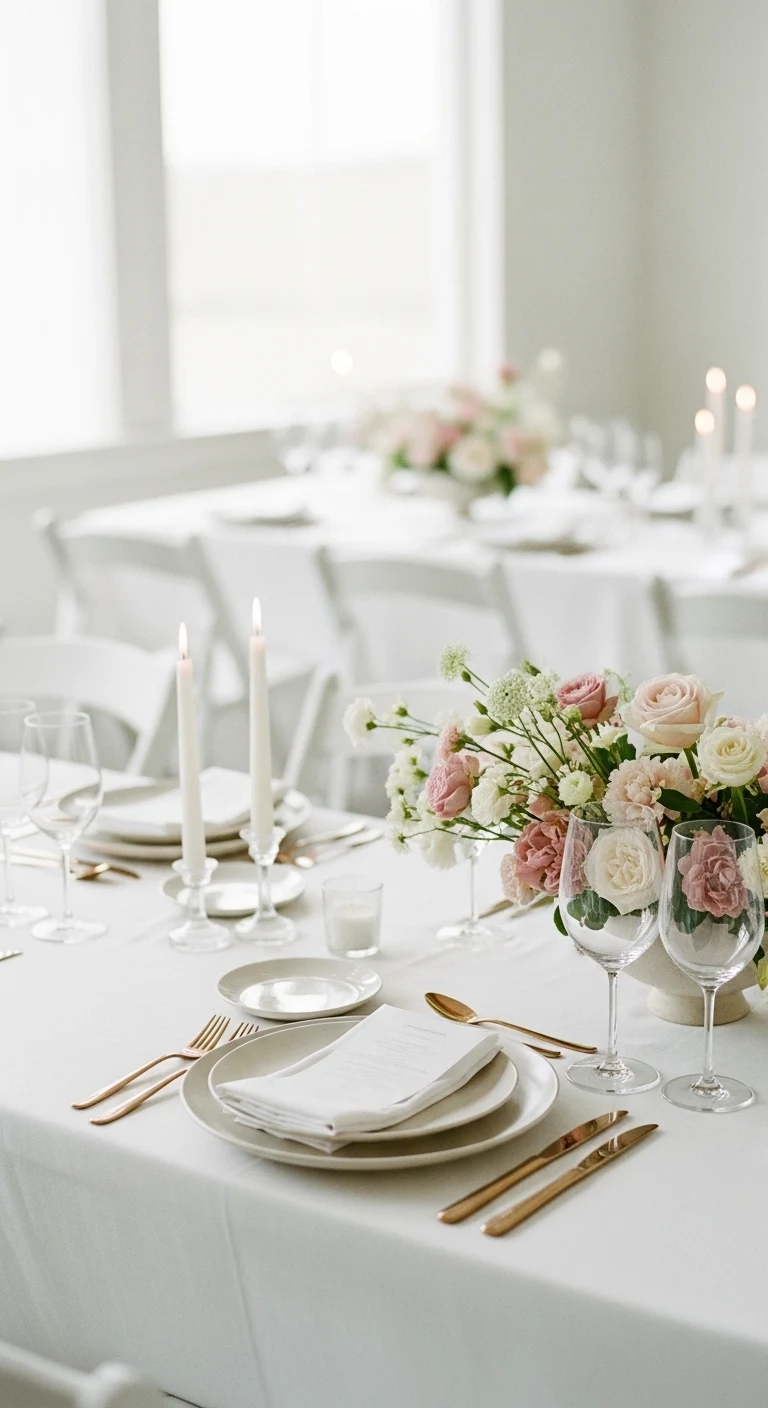 11 Wedding Table Setting Ideas for a Beautiful Reception 7 Minimalist Table Settings with Clean Lines and Open Space