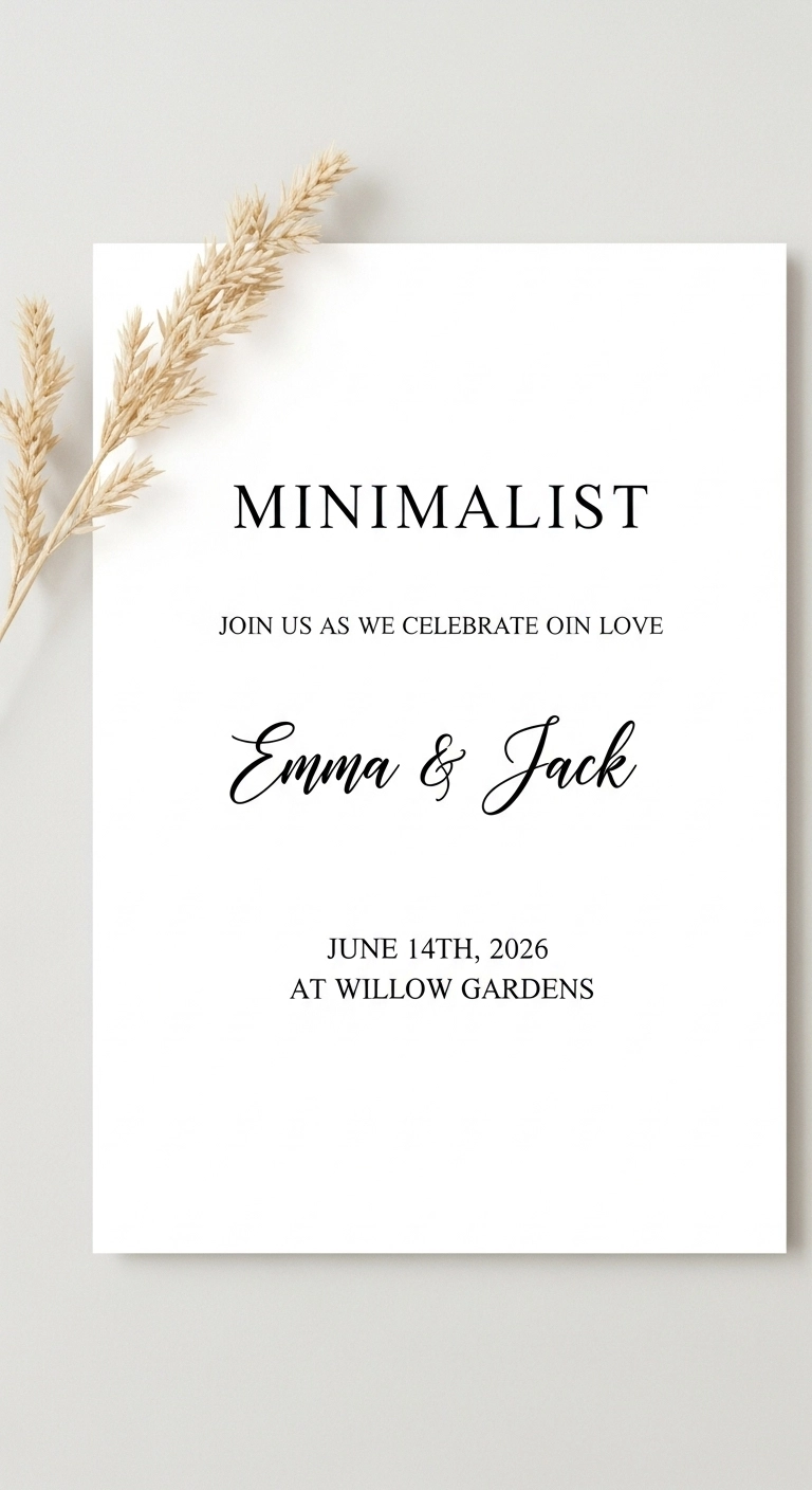 19 Modern Wedding Invitations Wording Made Simple 6 Modern Minimalist Wedding Invitation Wording