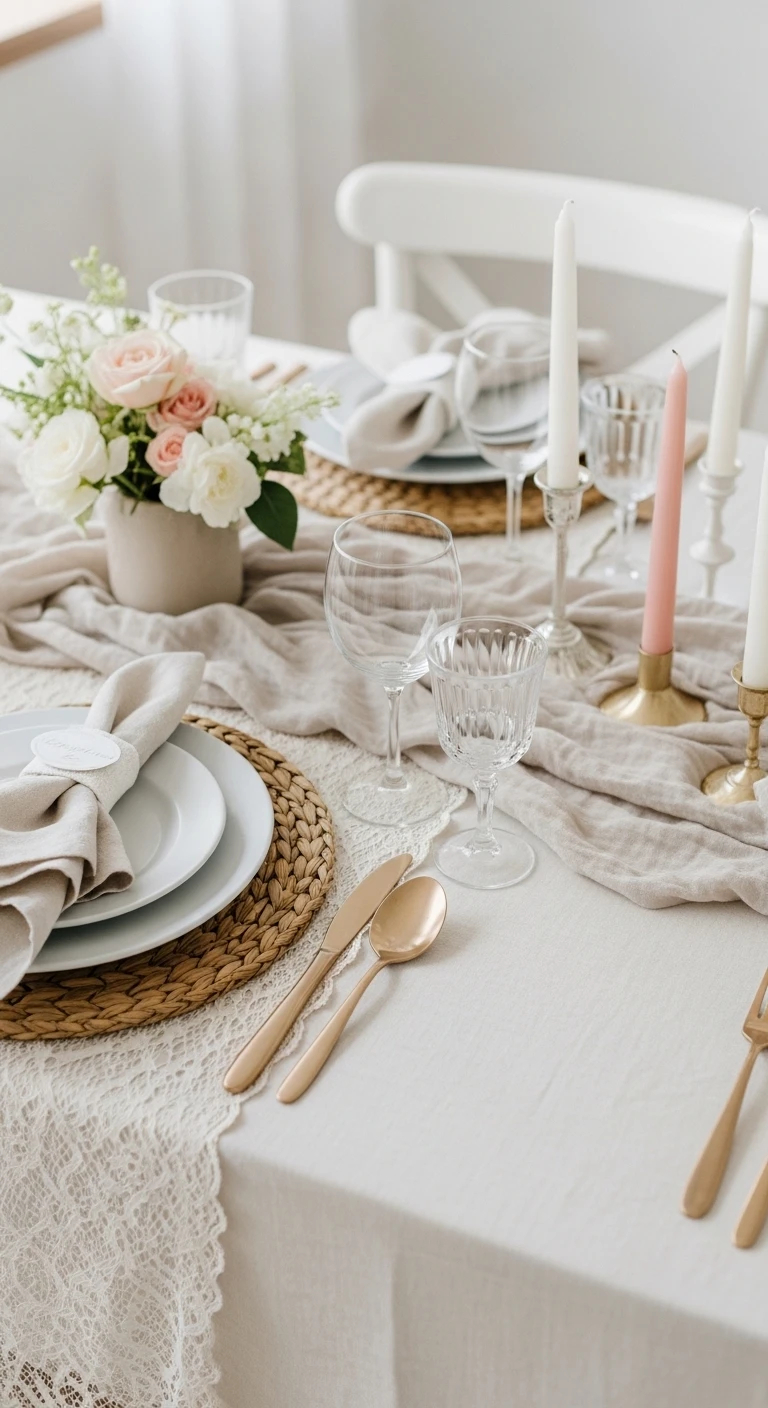 Chic Pastel Wedding Table Setting: 9 Ideas for Any Style 5 Pastel Wedding Table Setting Ideas with Textured Details
