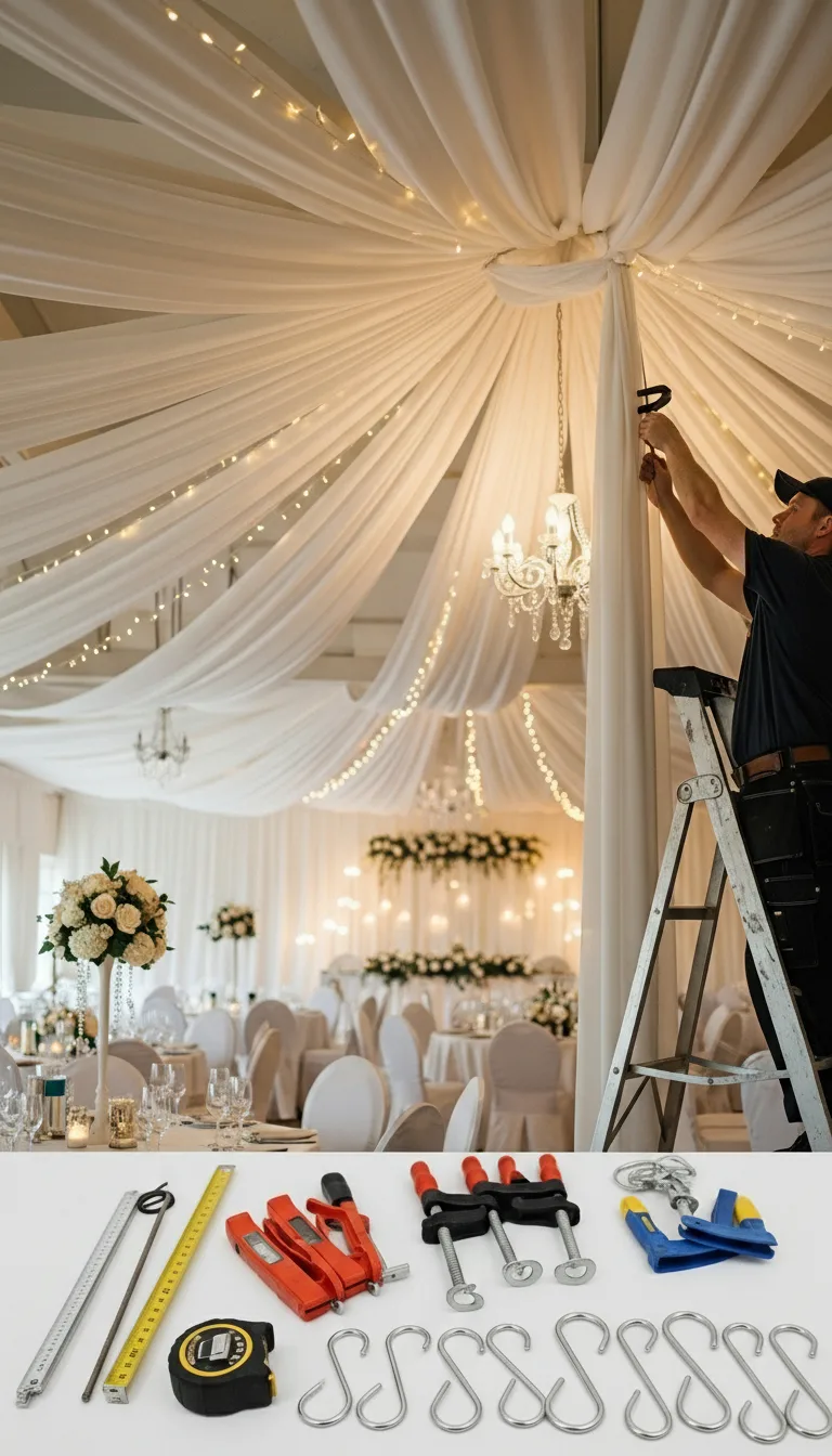 The Ultimate Guide to Wedding Ceiling Draping for a Dramatic Tent Look 6 Practical Tips for Your Wedding Ceiling Draping