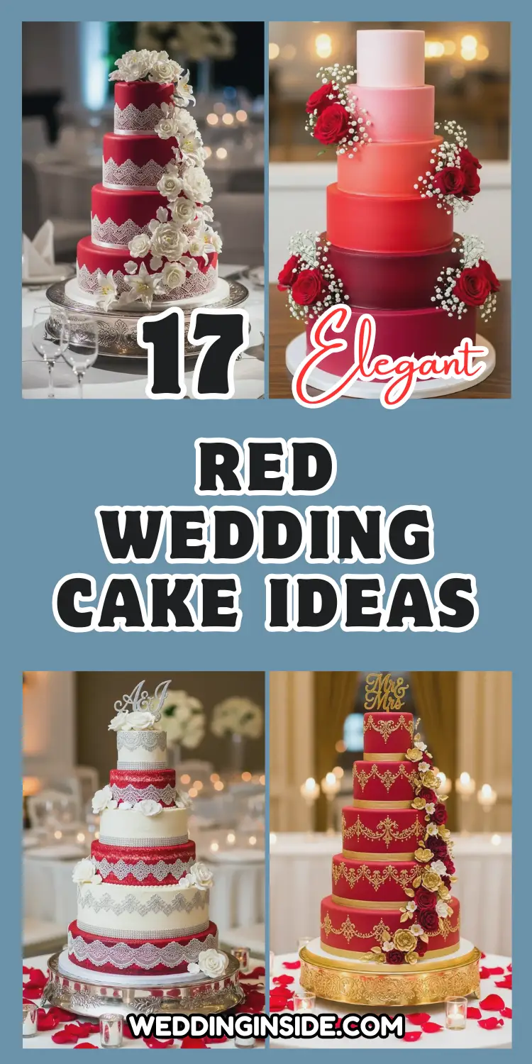 17 Red Wedding Cake Ideas That Steal the Spotlight 2 Red Wedding Cake