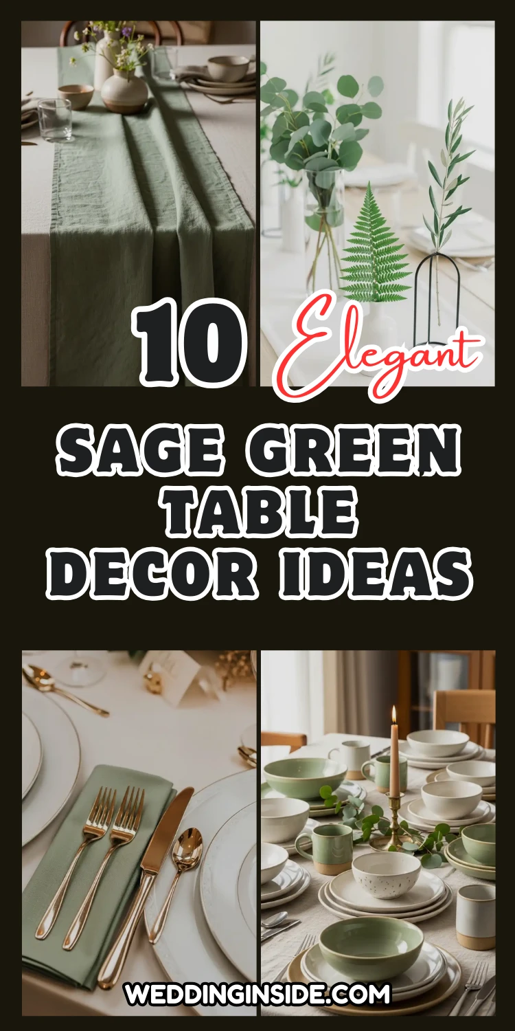 Sage Green Table Decor: 10 Ideas for Elegant Weddings 2 Sage Green Table Decor