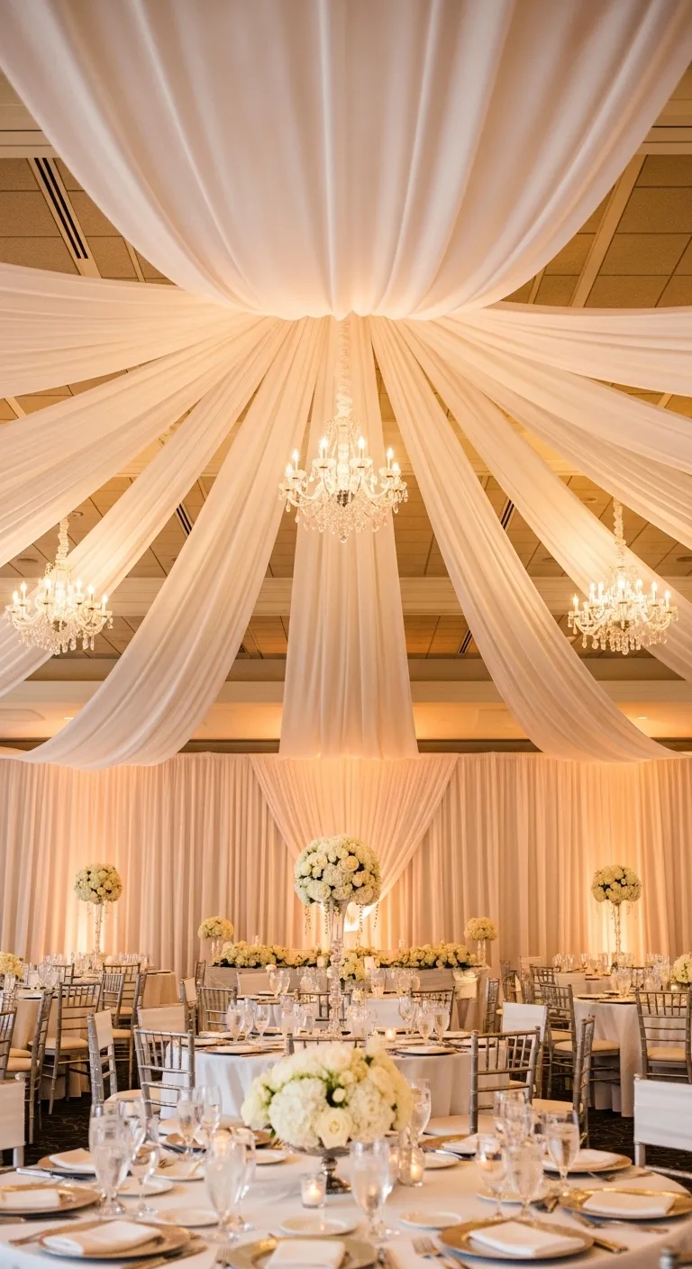 The Ultimate Guide to Wedding Ceiling Draping for a Dramatic Tent Look 3 Why Choose Ceiling Draping for Your Wedding?