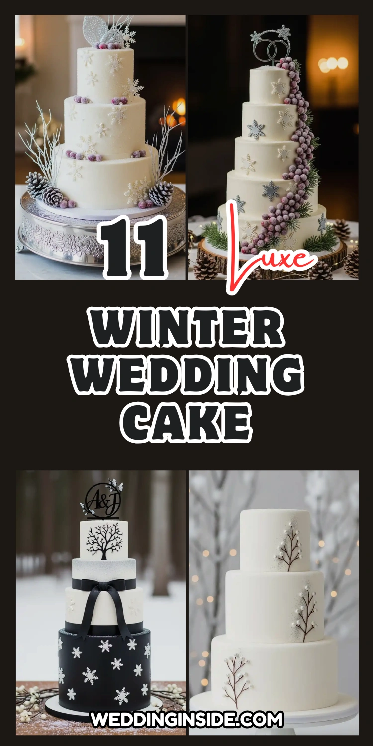 11 Winter Wedding Cake Ideas You’ll Fall in Love With 2 Winter Wedding Cake
