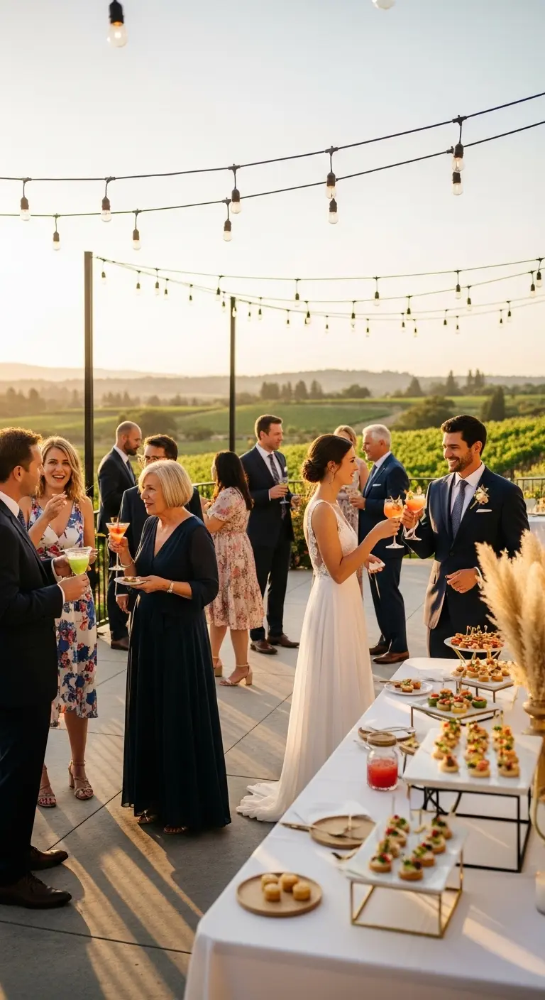 Ombre Rusty Orange Wedding Cake Wedding Cocktail Hour Ideas