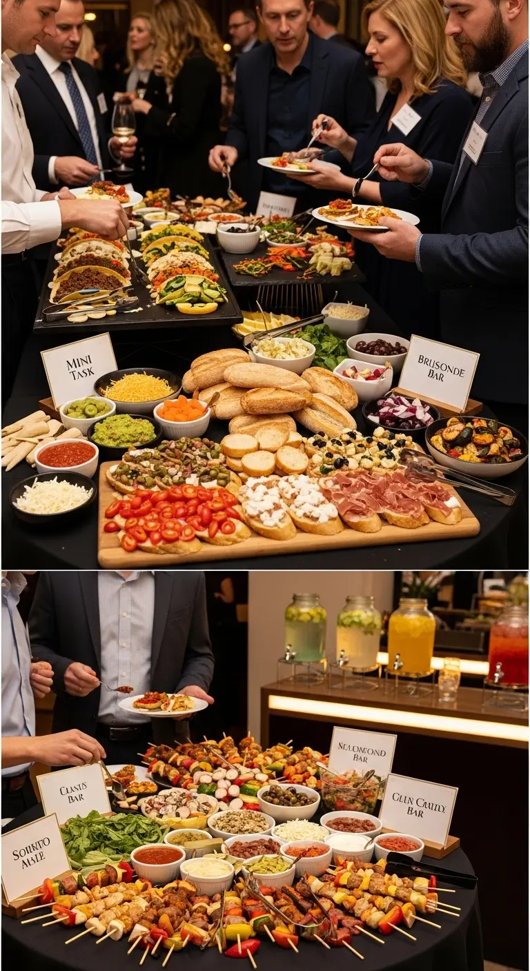 Ombre Rusty Orange Wedding Cake 1. Interactive Appetizer Stations Guests Can Customize