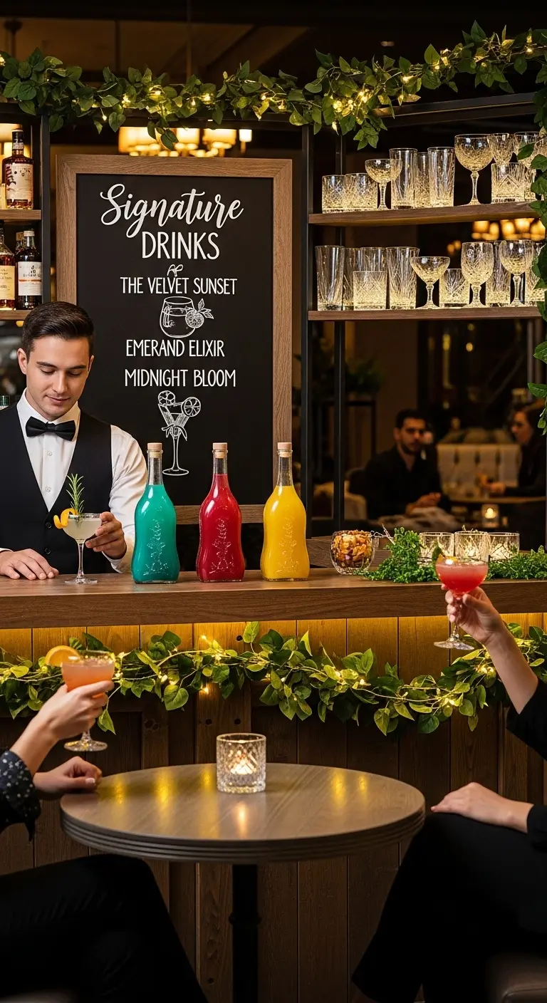 Ombre Rusty Orange Wedding Cake Signature Drink Corner