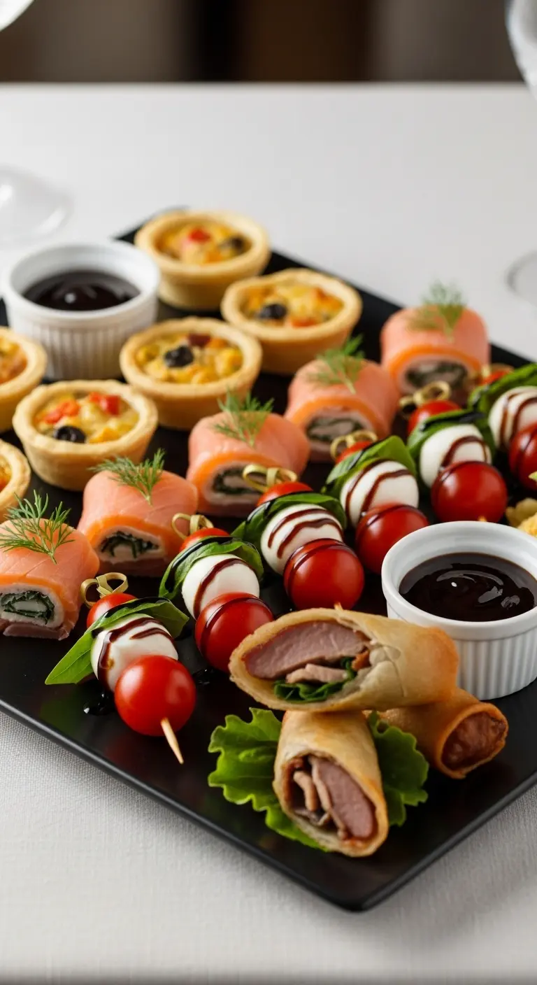 Ombre Rusty Orange Wedding Cake Passed Gourmet Appetizers for Effortless Enjoyment