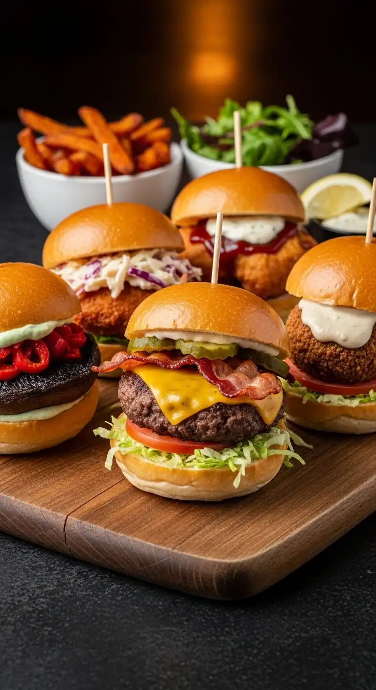 Ombre Rusty Orange Wedding Cake Mini Slider Bar