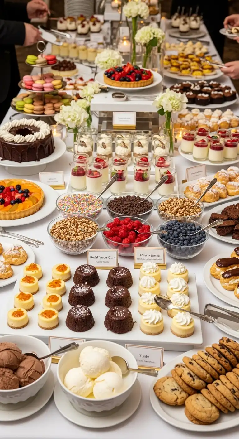 Ombre Rusty Orange Wedding Cake Dessert Buffet With Build-Your-Own Options