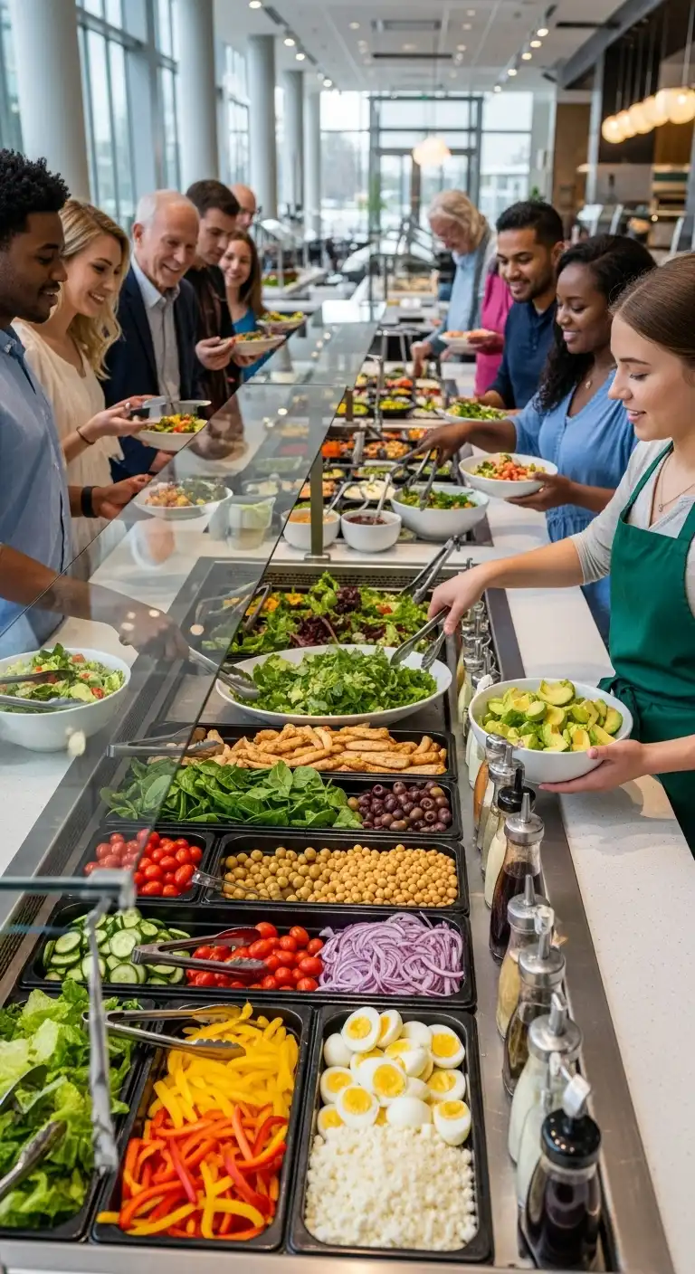 Ombre Rusty Orange Wedding Cake Interactive Salad Bar