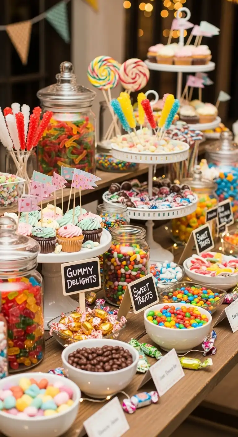 Ombre Rusty Orange Wedding Cake Candy and Sweet Treat Bar