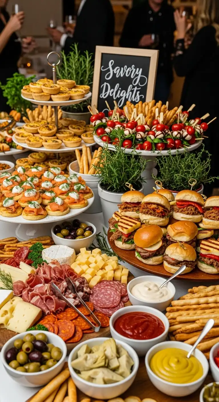 Ombre Rusty Orange Wedding Cake Savory Snack Station