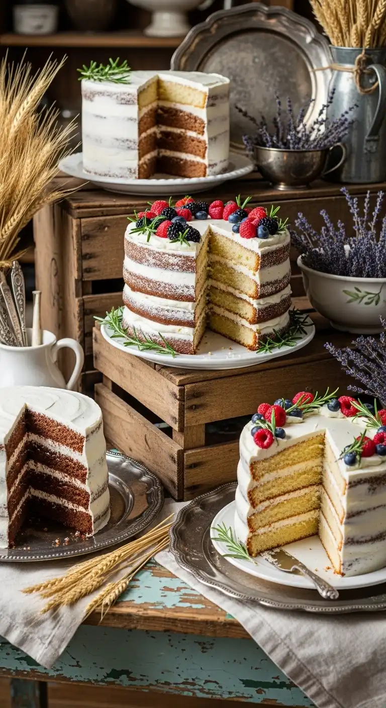 Ombre Rusty Orange Wedding Cake Semi Naked Rustic Charm