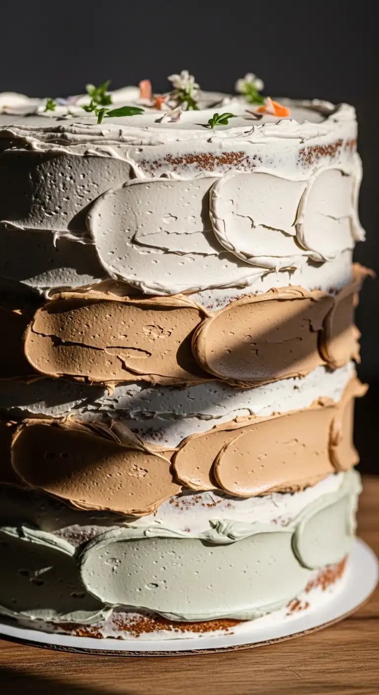 Ombre Rusty Orange Wedding Cake Textured Rustic Buttercream Layers