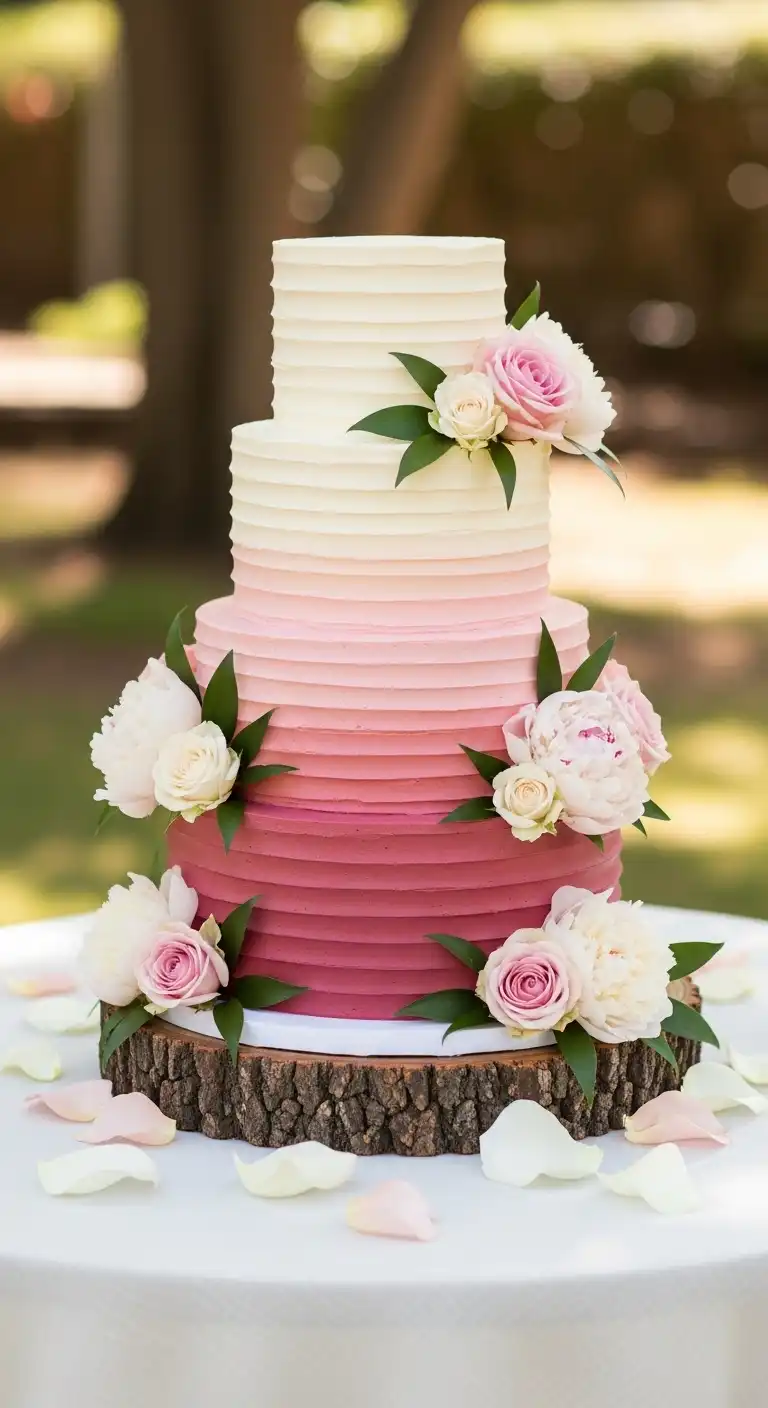 Ombre Rusty Orange Wedding Cake Ombre Color Fade Design