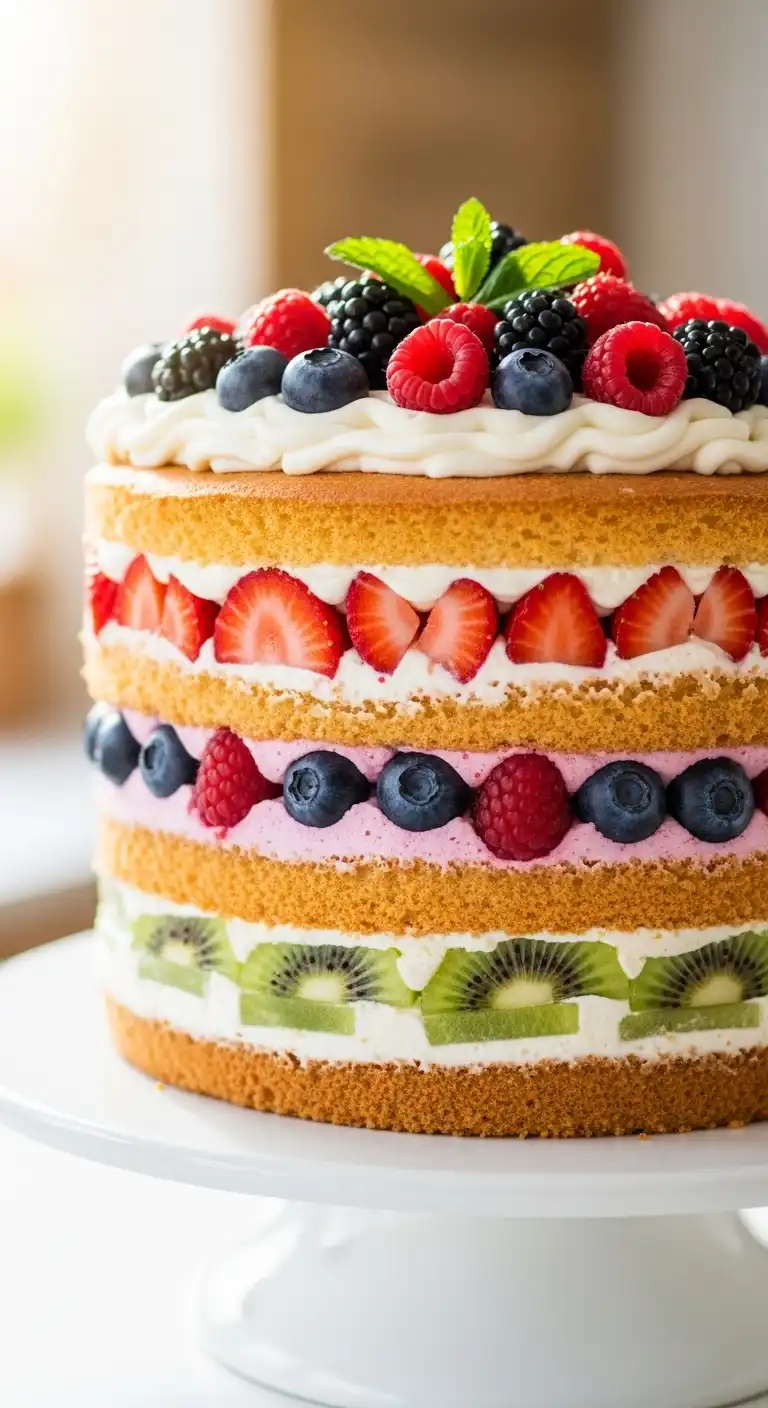 Ombre Rusty Orange Wedding Cake Cake with Fruit Layers