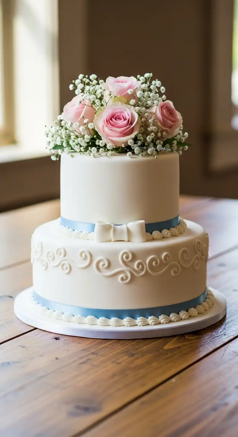 Ombre Rusty Orange Wedding Cake Simple Two Tier Classic