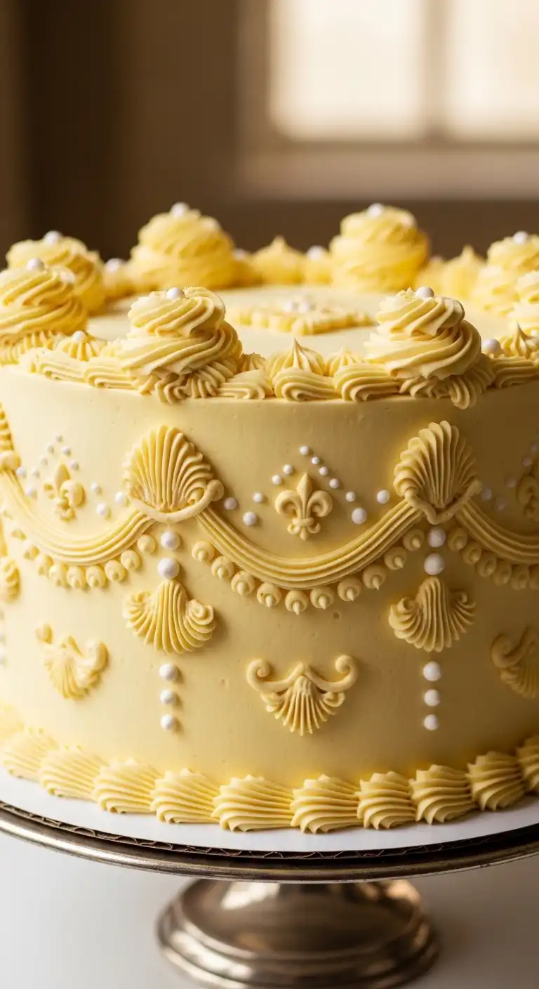 Ombre Rusty Orange Wedding Cake Vintage Piped Buttercream Details