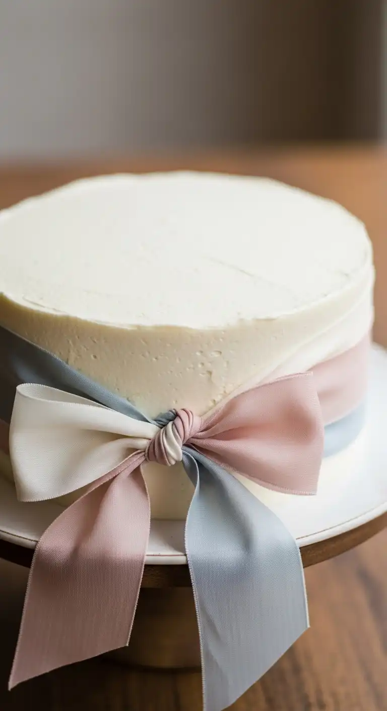 Ombre Rusty Orange Wedding Cake Ribbon Wrapped Simplicity