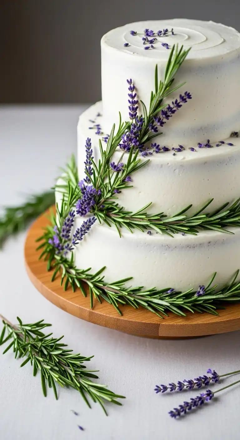 Ombre Rusty Orange Wedding Cake Fresh Herb Accent Cake