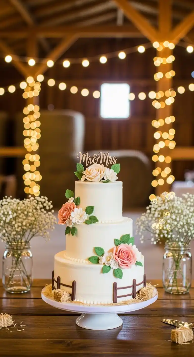 Ombre Rusty Orange Wedding Cake Barn Wedding Cake Designs